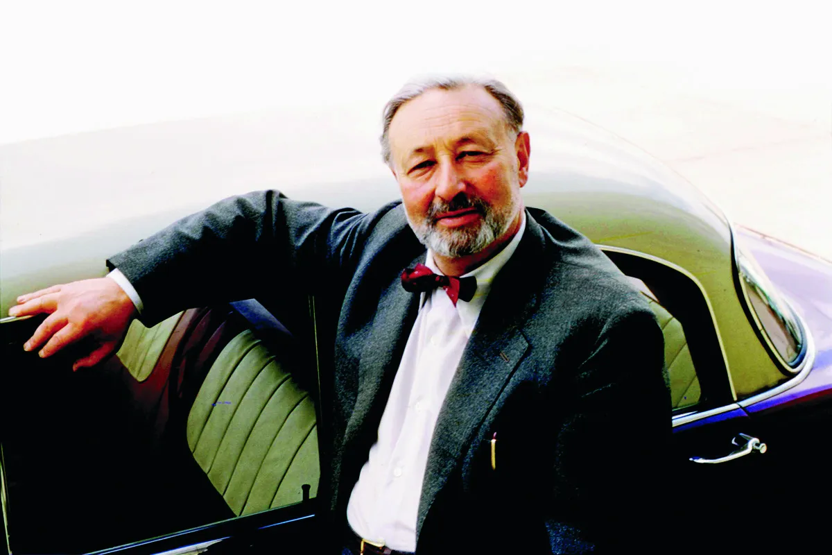 Josef Ganz with his GM Holden car in Australia, 1960s