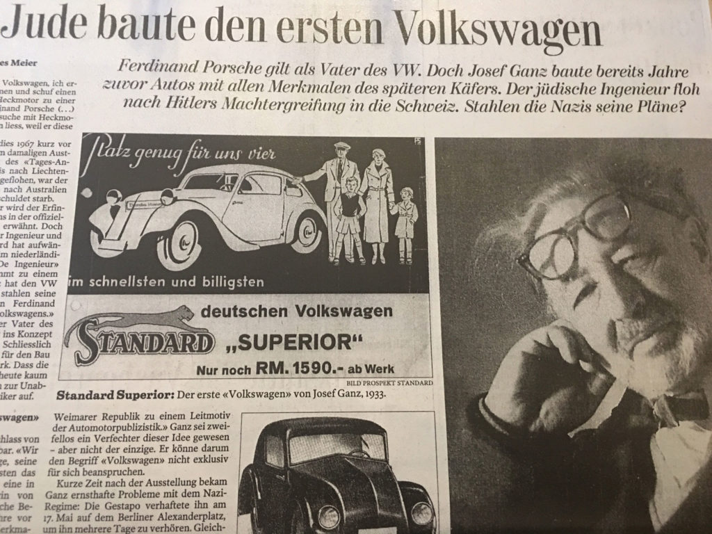 How it all started, Josef Ganz, Research about VW Beetle